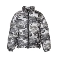 セリーヌ ナイロン ダウンジャケット 44 メンズ グレー 2W771153Q 迷彩