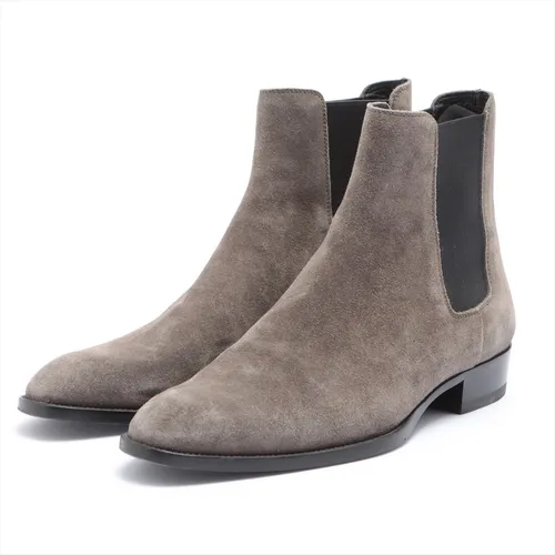 サンローランパリ チェルシー スエード×カシミヤ サイドゴアブーツ 40