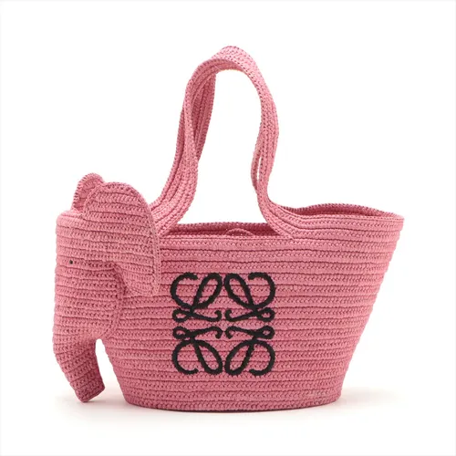 ロエベ エレファント ラフィア カゴバッグ ピンク ABランクの買取
