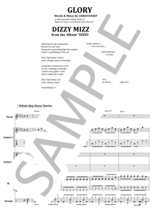 楽譜】DIZZY MIZZ LIZZY / GLORY バンド・スコア from68 / DIZZY MIZZ