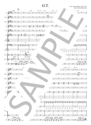 楽譜】G.T. - 坂本龍一 / バーナード ファウラー (バンドスコア / 初級