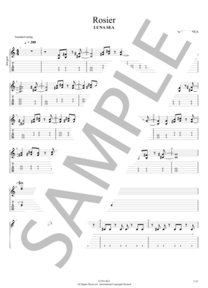 楽譜】ROSIRE / LUNA SEA / J (バンドスコア / 入門) - Piascore 楽譜