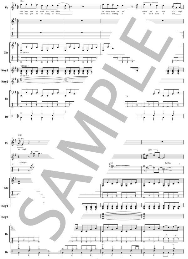 楽譜】ボン・ジョヴィ / LIVIN' ON A PRAYER バンド・スコア 楽譜