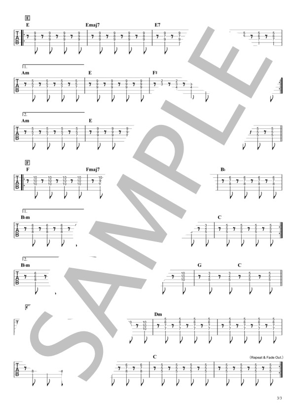 楽譜】Diamonds / ギタータブ譜｜エレキギターほぼ完コピVer