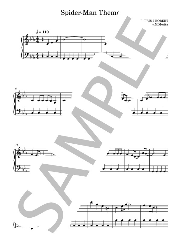 楽譜】Spider-Man Theme / HIEROGLYPHS (ピアノソロ / 初級