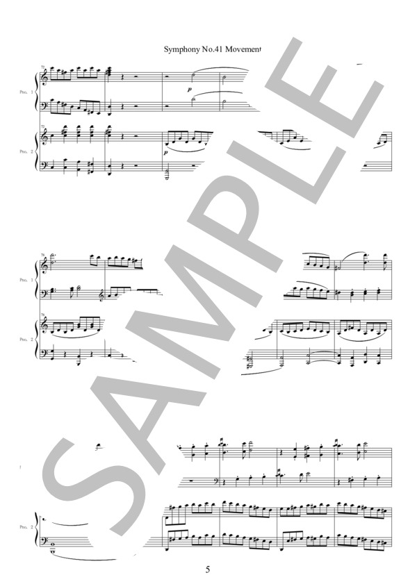 楽譜】モーツァルト交響曲第41番「ジュピター」第4楽章二台ピアノ編