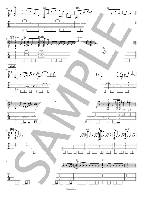 楽譜】シンデレラボーイ エレキギタースコア タブ譜 / Saucy Dog