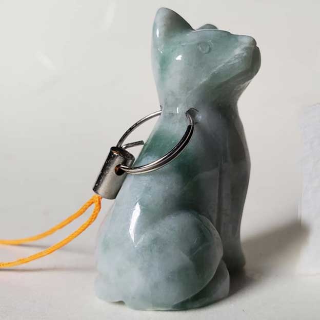 241027-01 糸魚川翡翠猫ストラップ | 姫川勾玉工房