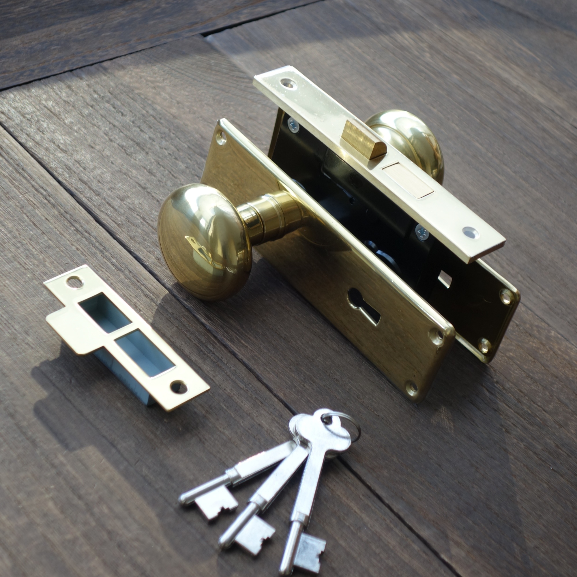 MB－455 真鍮製ドアノブ棒カギ錠 | 室金物オンラインストア