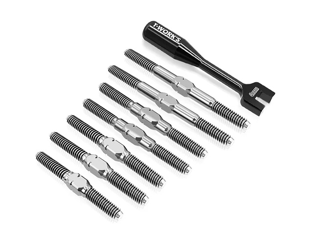 T-Work's】TB-342 64チタン製ターンバックルセット【アソシRC10 4WD