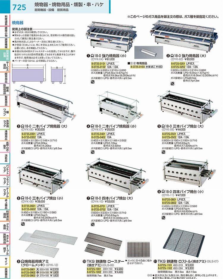 楽天市場】SA18-0二本パイプ焼鳥器 (大) LPガス【焼き鳥の焼き台 焼き