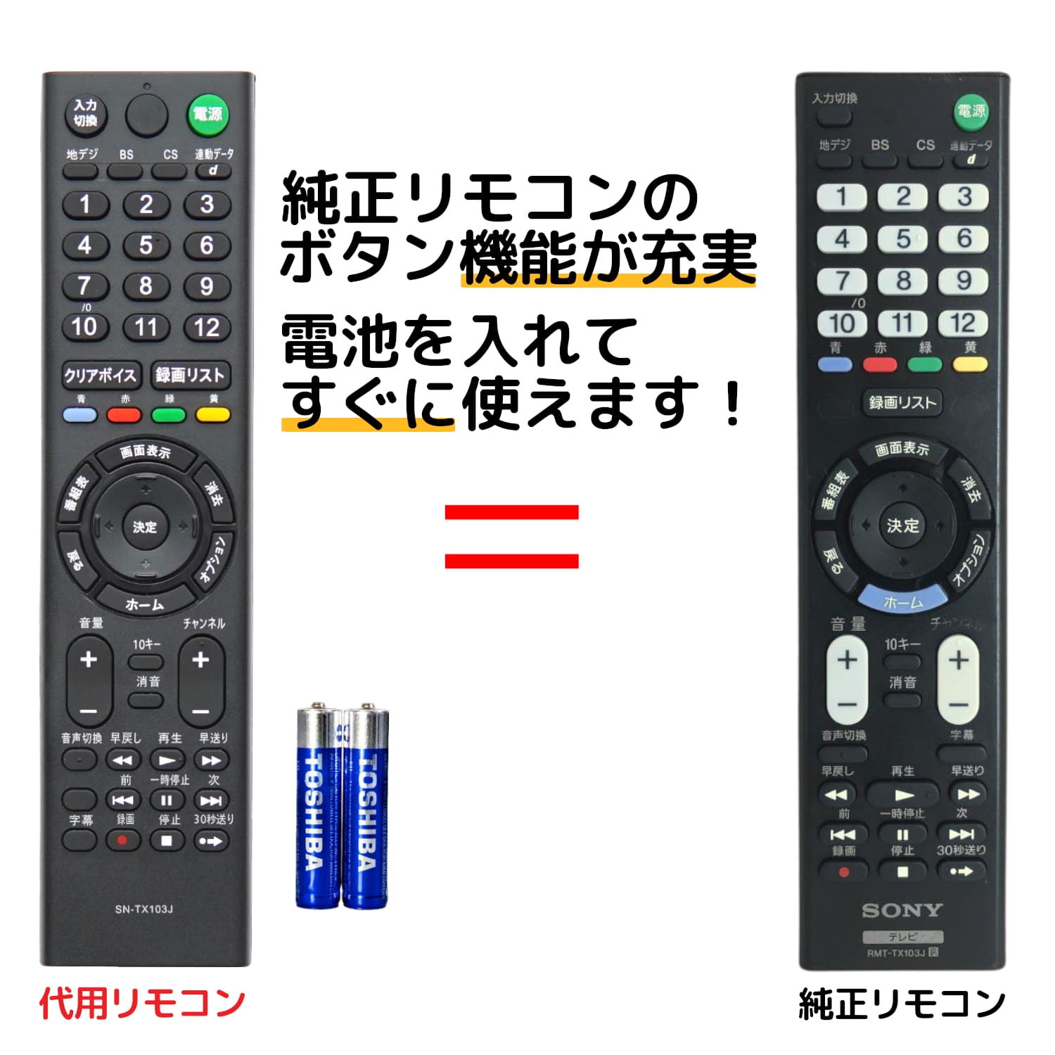 楽天市場】ソニー ブラビア テレビ リモコン RMT-TX102J 電池付き KJ