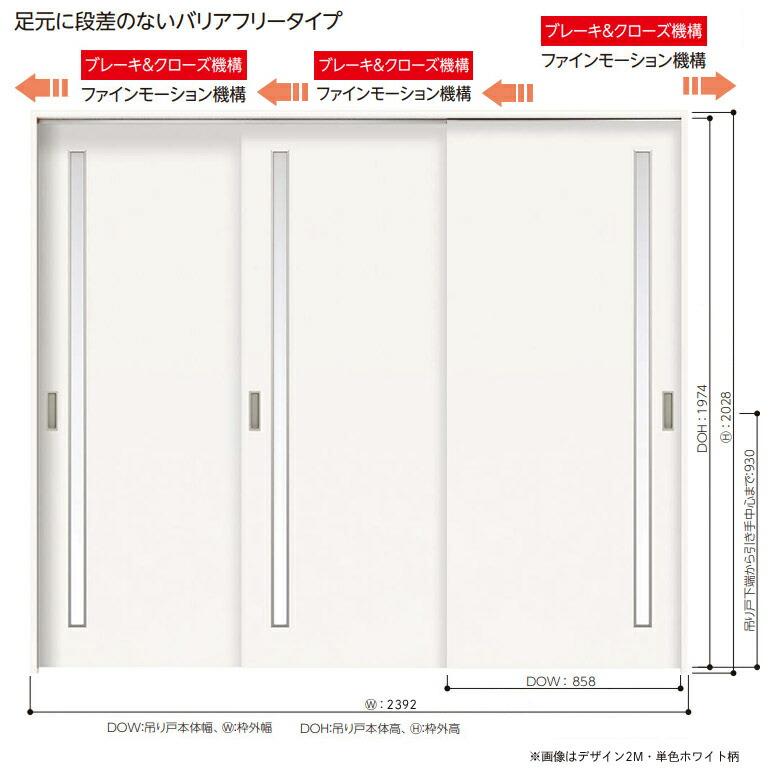 楽天市場】永大産業 3本吊り戸セット 【デザイン2Z】固定枠/額縁調整枠