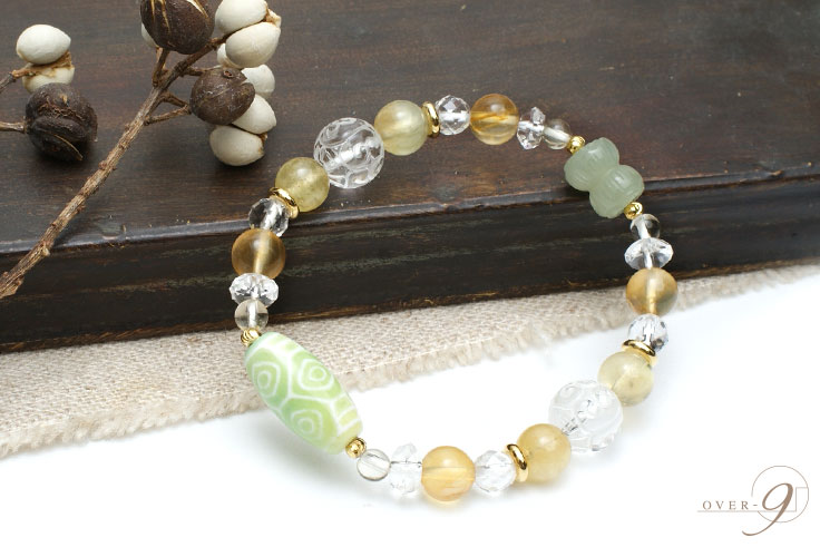 楽天市場】【a la mode 『老玉髄 緑 龍眼天珠ブレスレット』】【メール