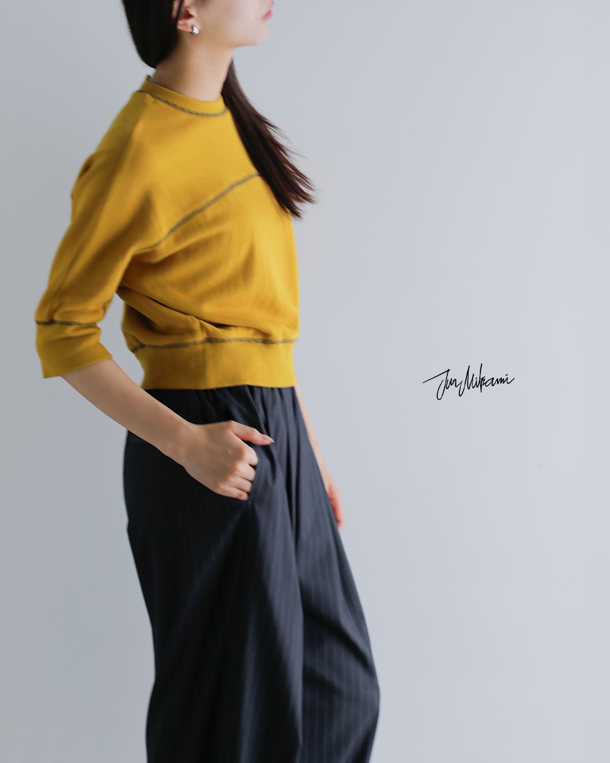 JUN MIKAMI ジュンミカミ コットン ハーフスリーブ スエット プル