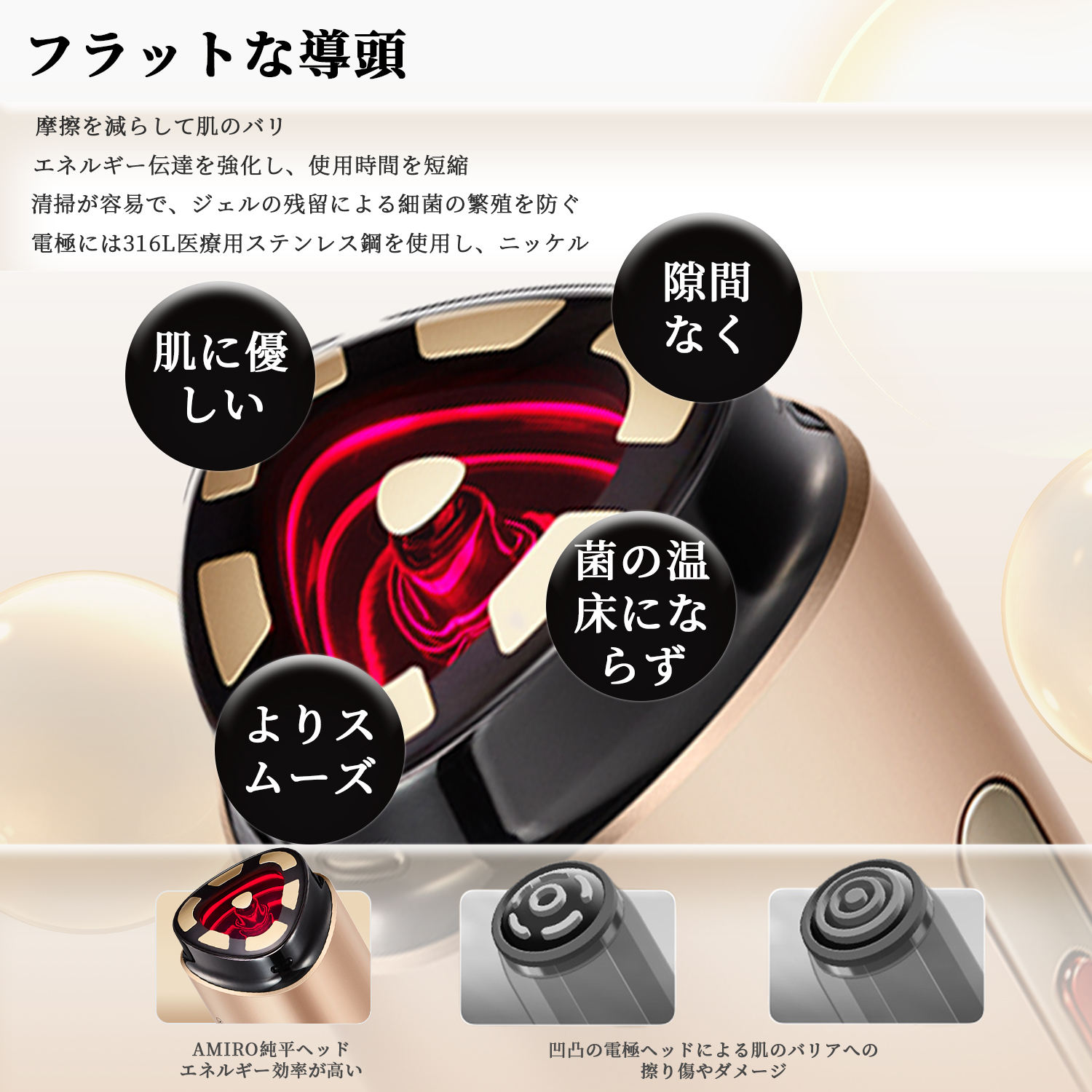 楽天市場】【時間限定10%OFF配布+1年間保証】AMIRO 美顔ローラー RF