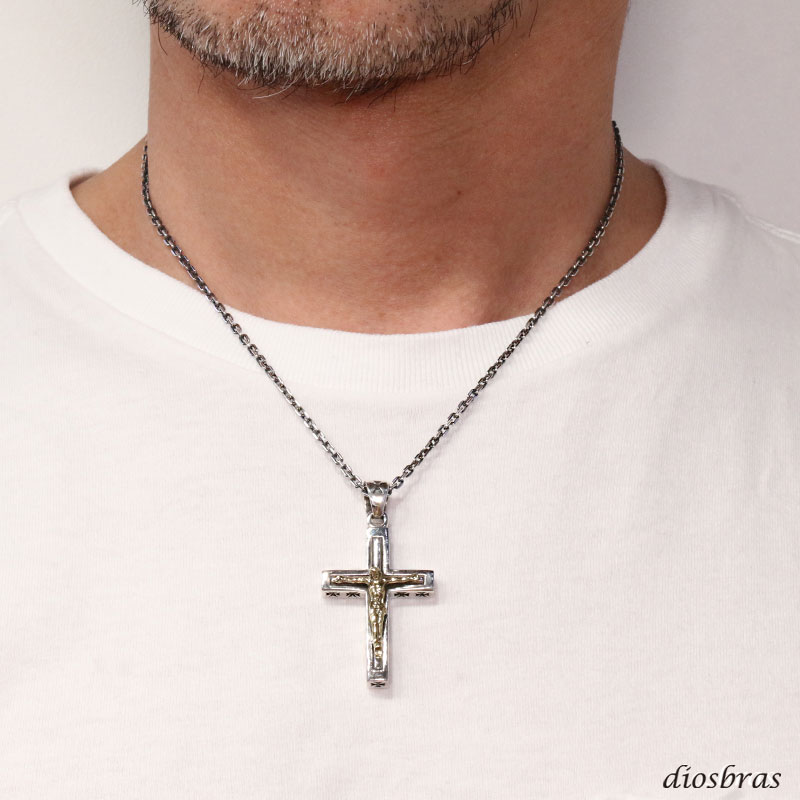 クロス ペンダント トップ 】 オニキス ゴシック アラベスク シルバー