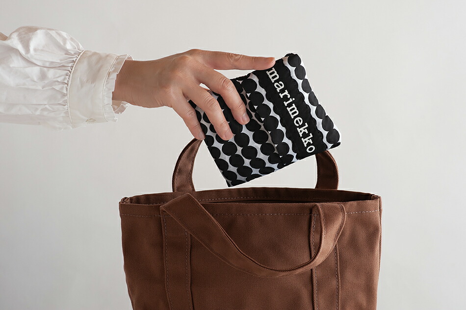 marimekko マリメッコ ＊ エコバッグ スマートバッグ【プケッティ黒