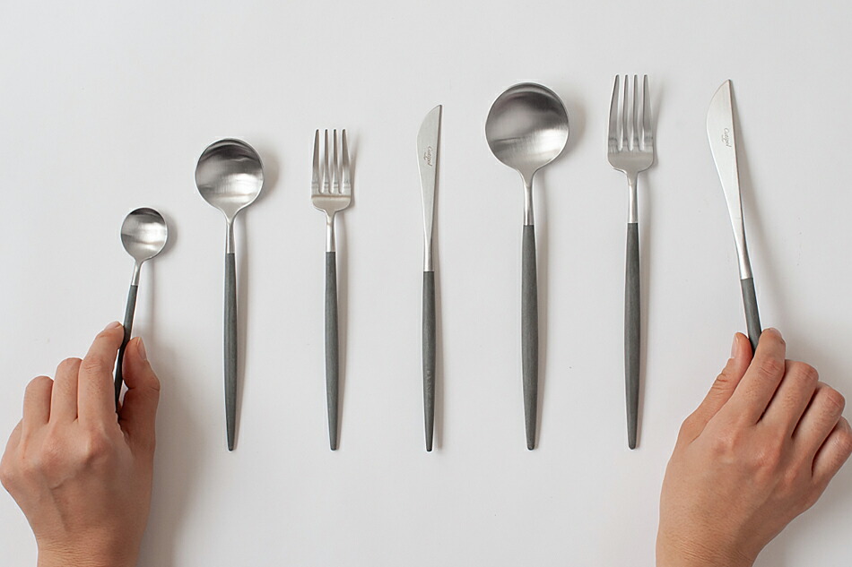 ゴア／GOA グレー×シルバー カトラリー（クチポール／Cutipol） フリー