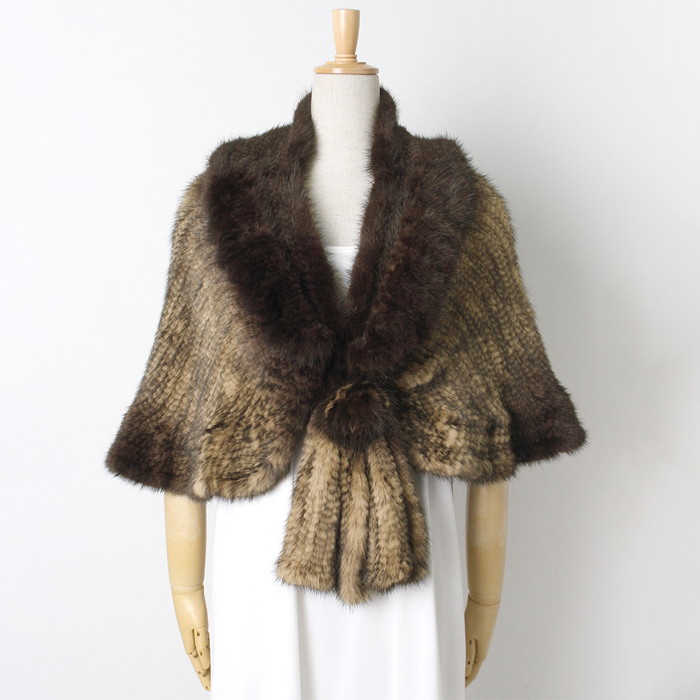 送料無料 ケープ ミンクファー リアルファー ボレロ○レディース