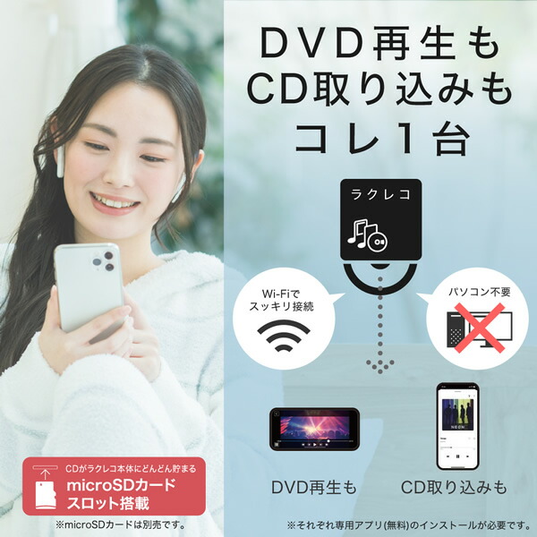 楽天市場】バッファロー スマホ用CDレコーダー ラクレコ DVD再生 RR
