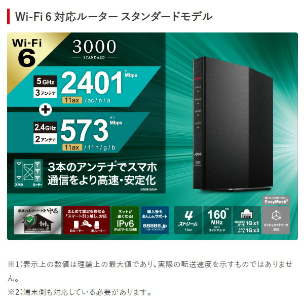 楽天市場】Wi-Fiルーター BUFFALO Wi-Fi 6(11ax)対応 1201＋300Mbps