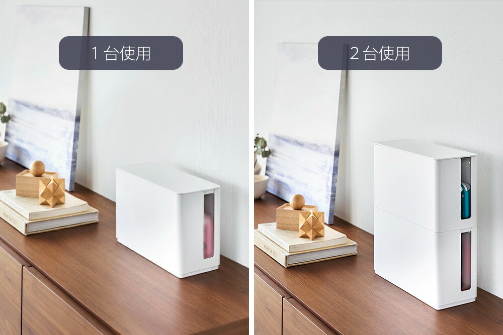 山崎実業 公式 蓋付き重ねられるゲーム機器収納ケース スマート