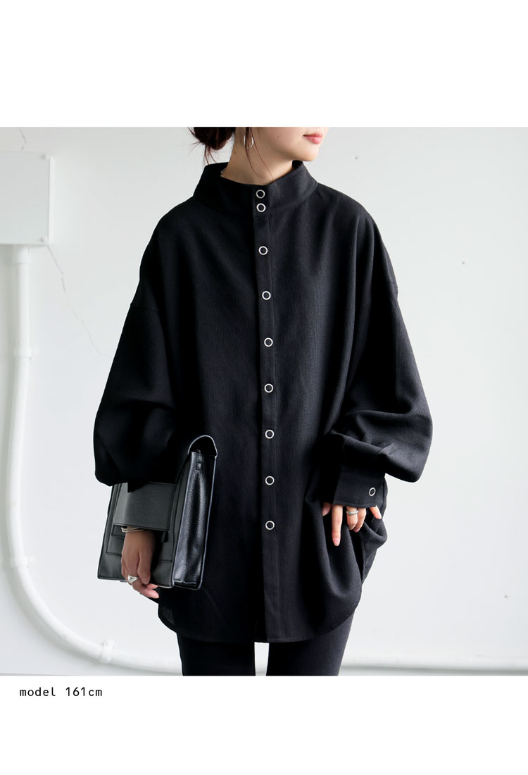スタンドカラー シャツ レディース トップス 長袖 送料無料・再入荷