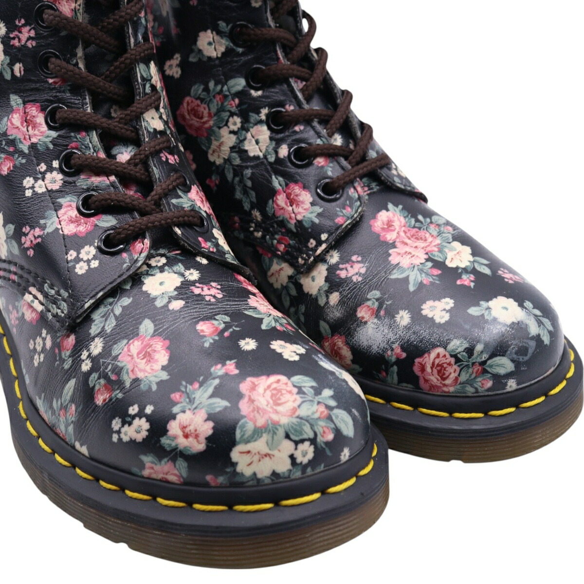 古着 ドクターマーチン Dr.Martens 花柄 8ホールブーツ 5 レディース