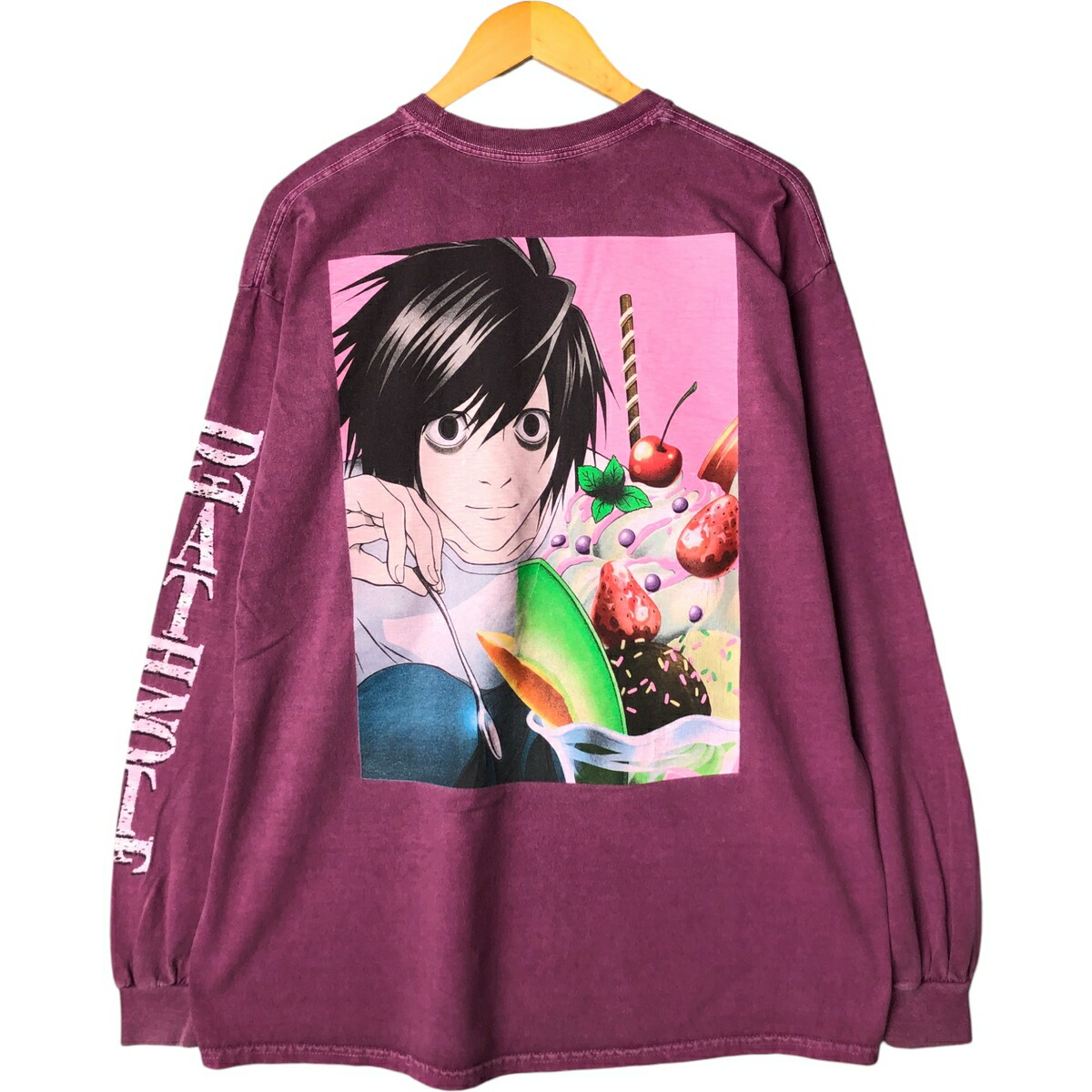 古着 DEATH NOTE デスノート L アニメ キャラクタープリントロングT