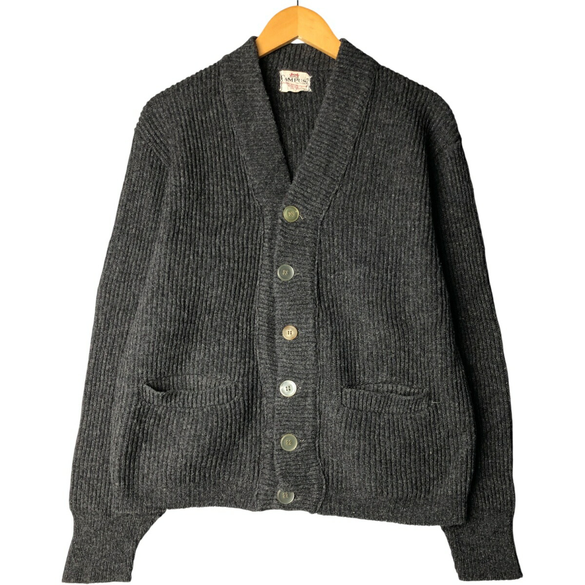 古着 60～70年代 CAMPUS ウールニットカーディガン USA製 メンズM相当