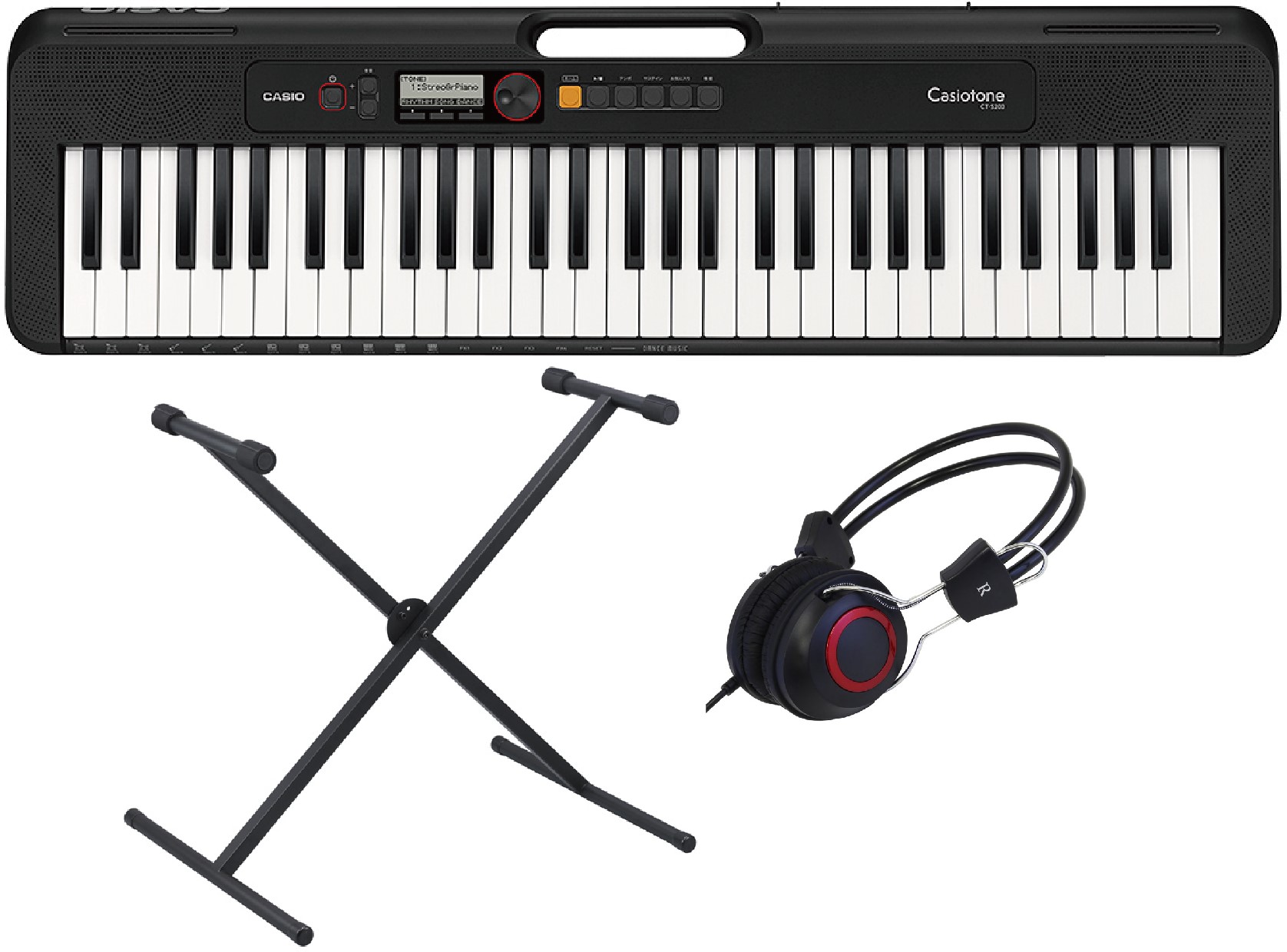 CASIO Casiotone CT-S200BK BLACK セット【スタンド・ヘッドホン付き