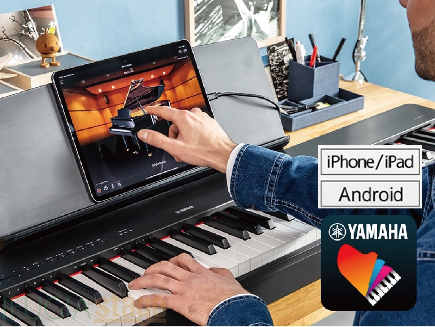 YAMAHA P-225WH 【純正専用ソフトケースSC-KB851・スタンド(白)・イス