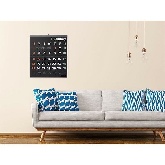 美品 NAVA MAX365 壁掛けカレンダー 海外インテリア モノトーン 美品