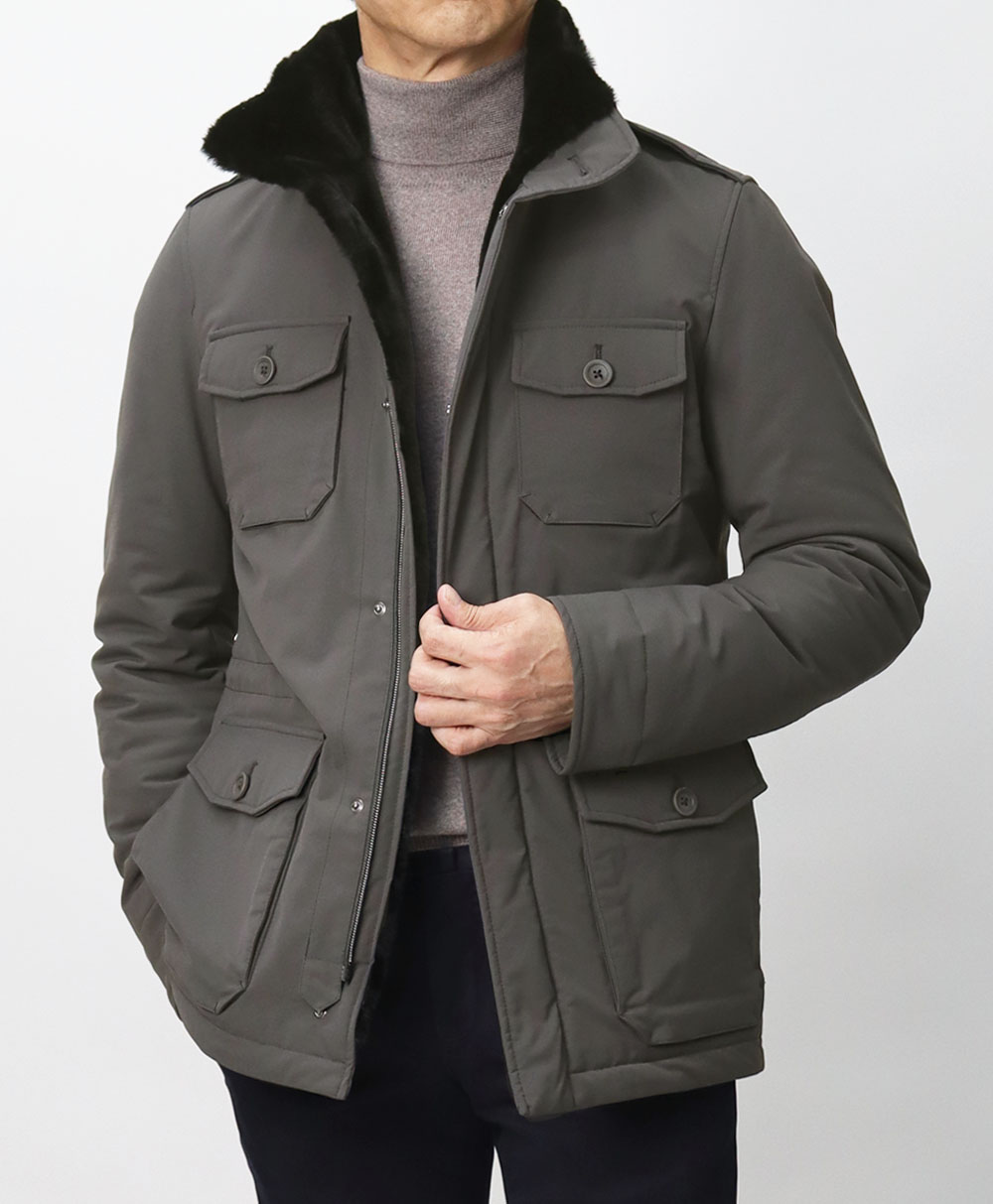 ヘルノ / HERNO / M-65型 ブルゾン / 中綿入り / 内側エコファー / 撥