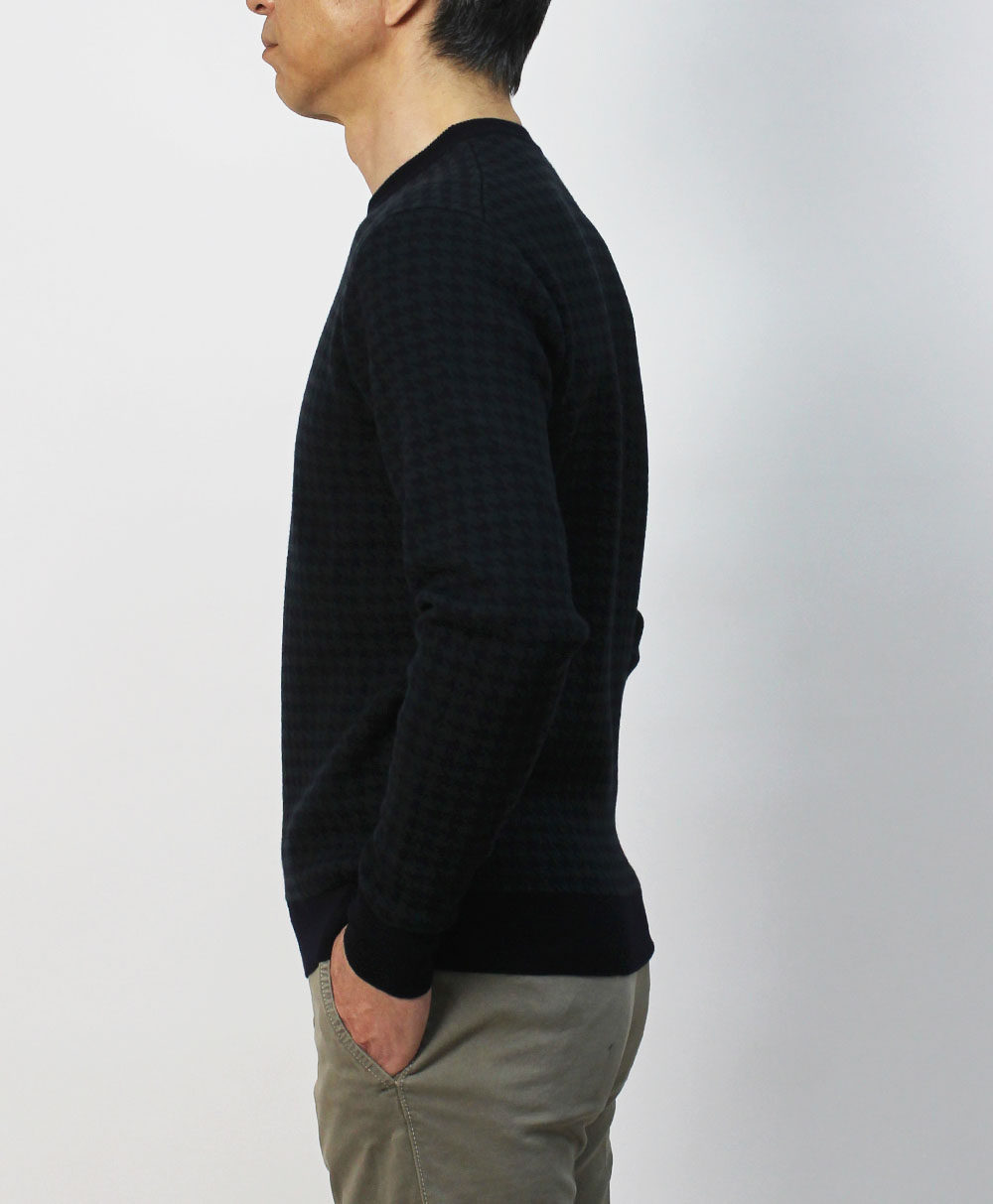 クルチアーニ / Cruciani / クルーネック ニット / 千鳥格子柄