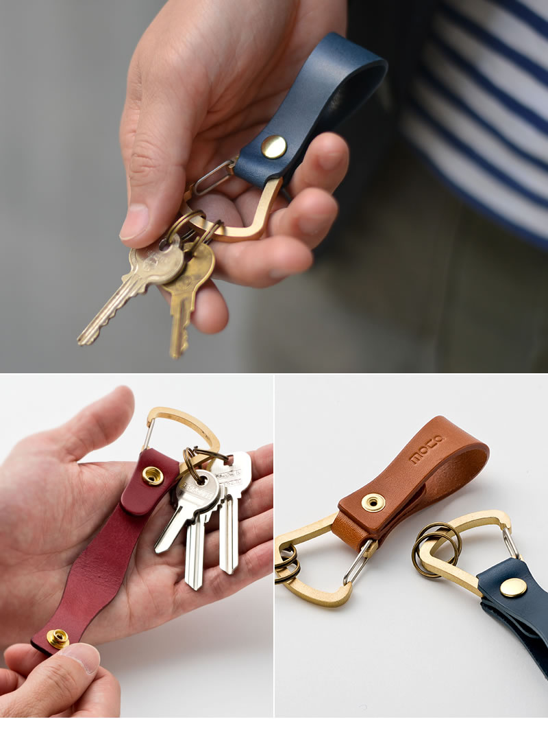 楽天市場】moca（モカ） KEY HOLDER キーホルダー真鍮×ヌメ革の魅力