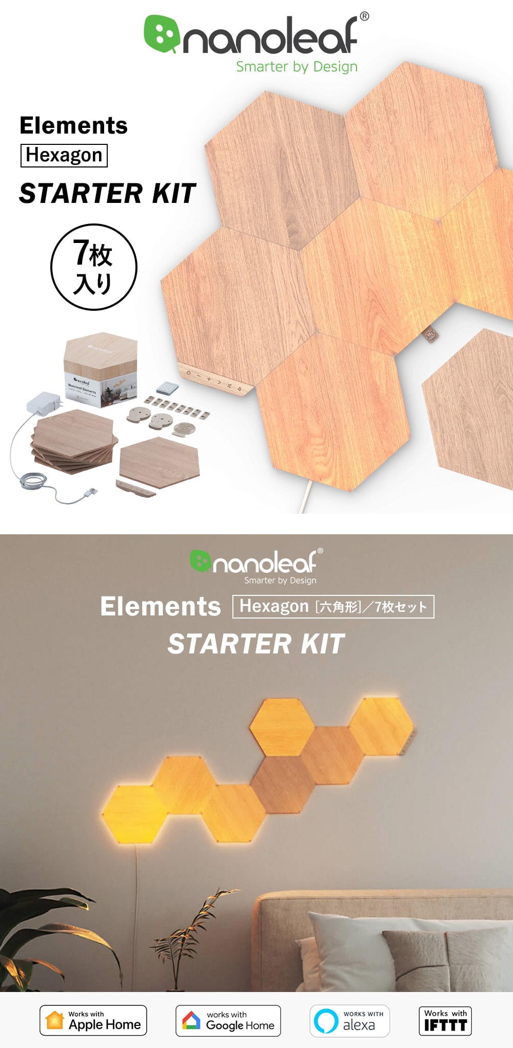 楽天市場】Nanoleaf ナノリーフ Elements Hexagon エレメンツ