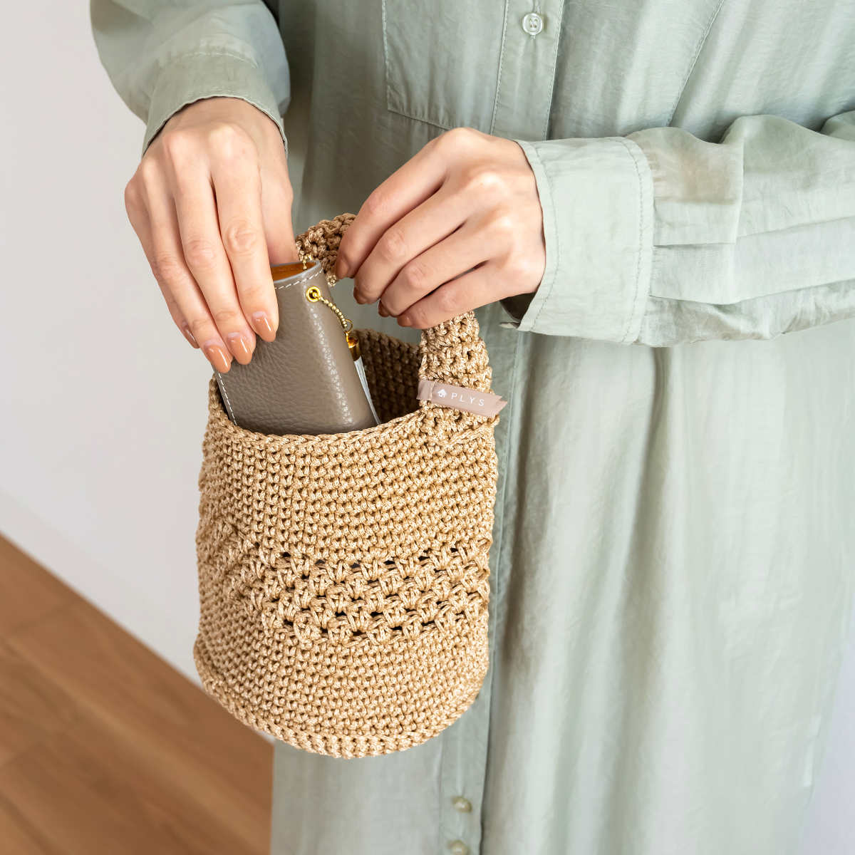 楽天市場】バッグ 手持ち マルシェシリーズ ワンハンドルバッグ 手編み