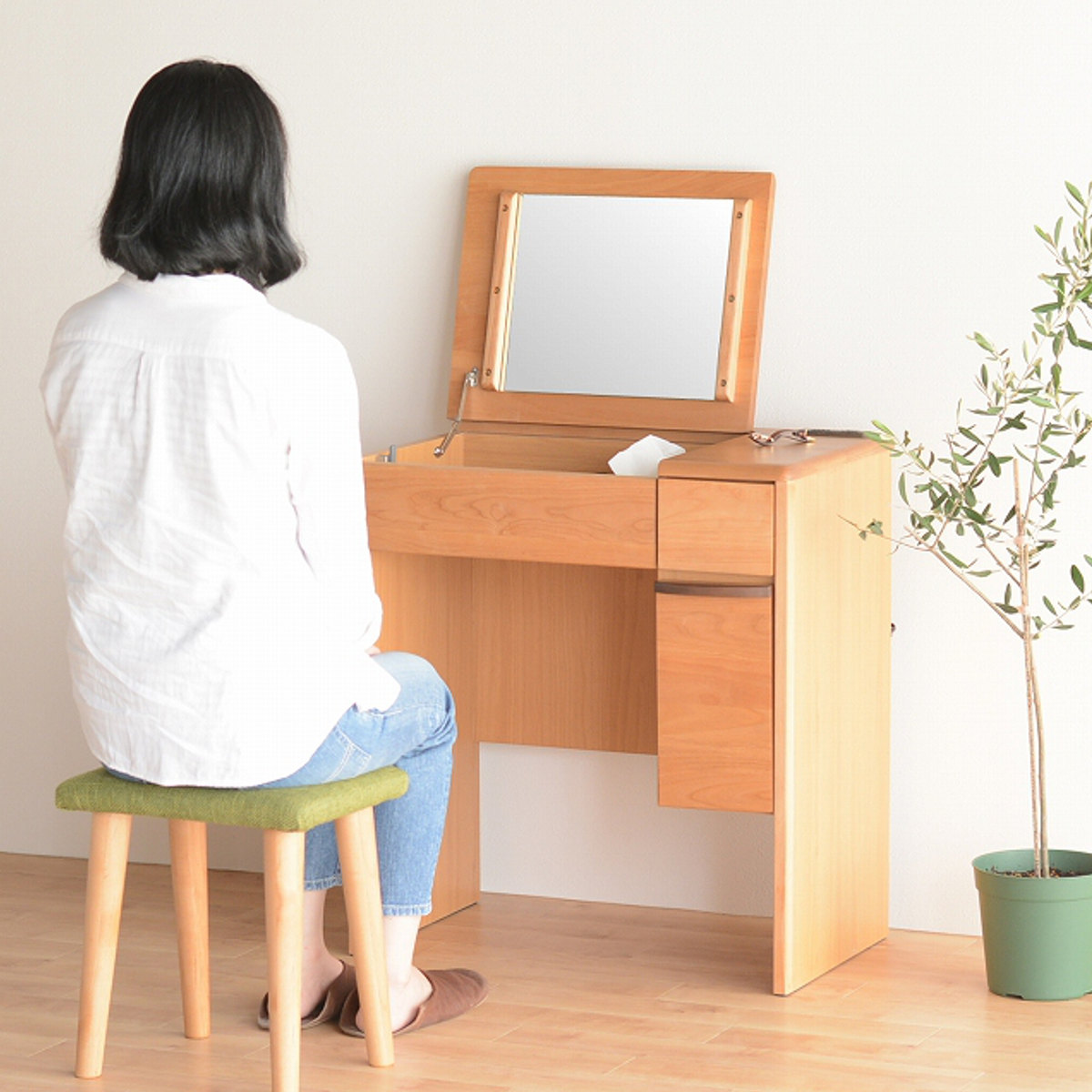 楽天市場】ドレッサー 幅82cm 鏡台 天板開閉タイプ ルシアン