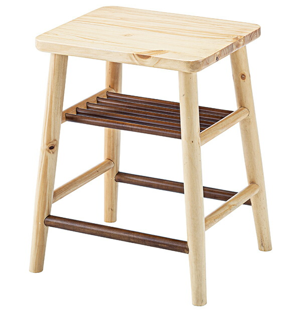 楽天市場】スツール 2脚セット 高さ45cm 木製 天然木 ラック 収納