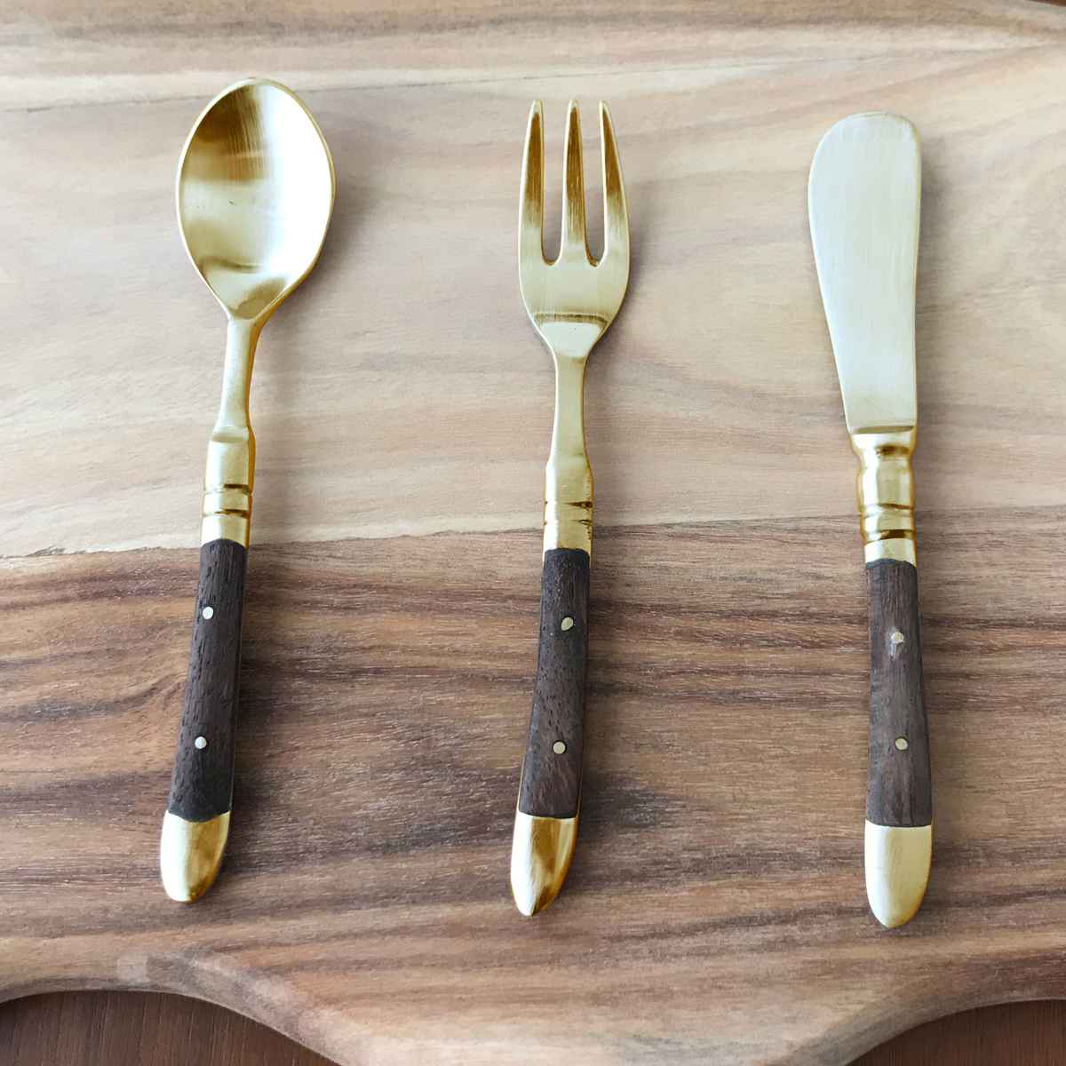 楽天市場】ティースプーン 13cm ブラスカトラリー ウッドハンドル 真鍮