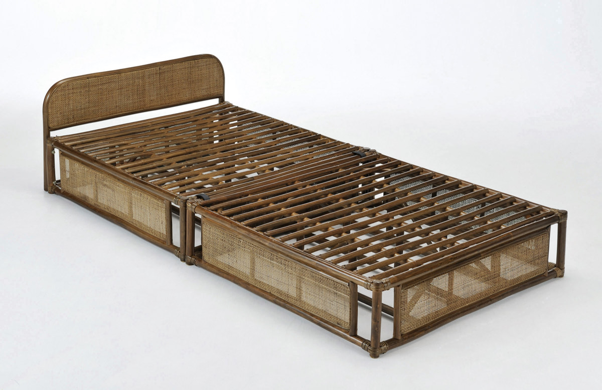 楽天市場】籐 シングルベッド 折りたたみ式 ヘッドボード付き （ 送料