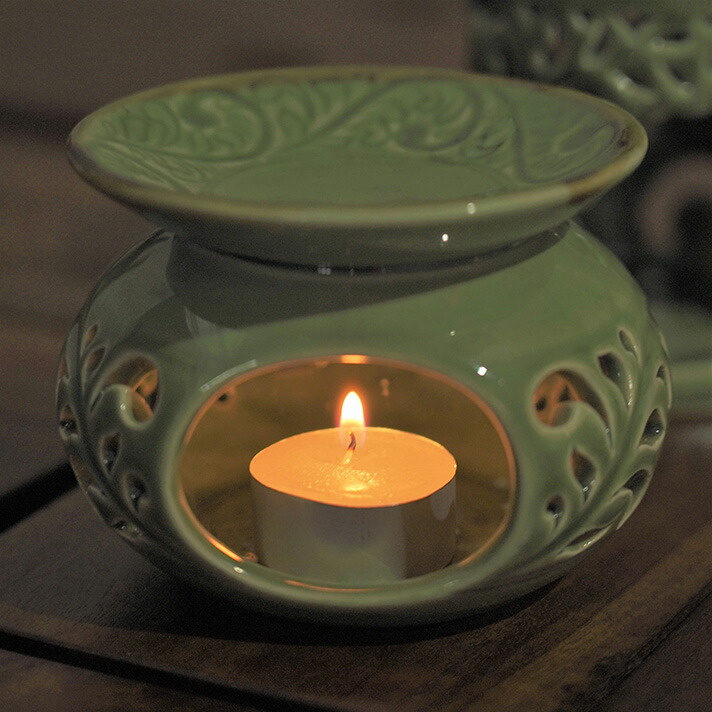 陶器のアロマポット [2タイプ展開]【53928ar】 /アジアン雑貨・バリ雑貨