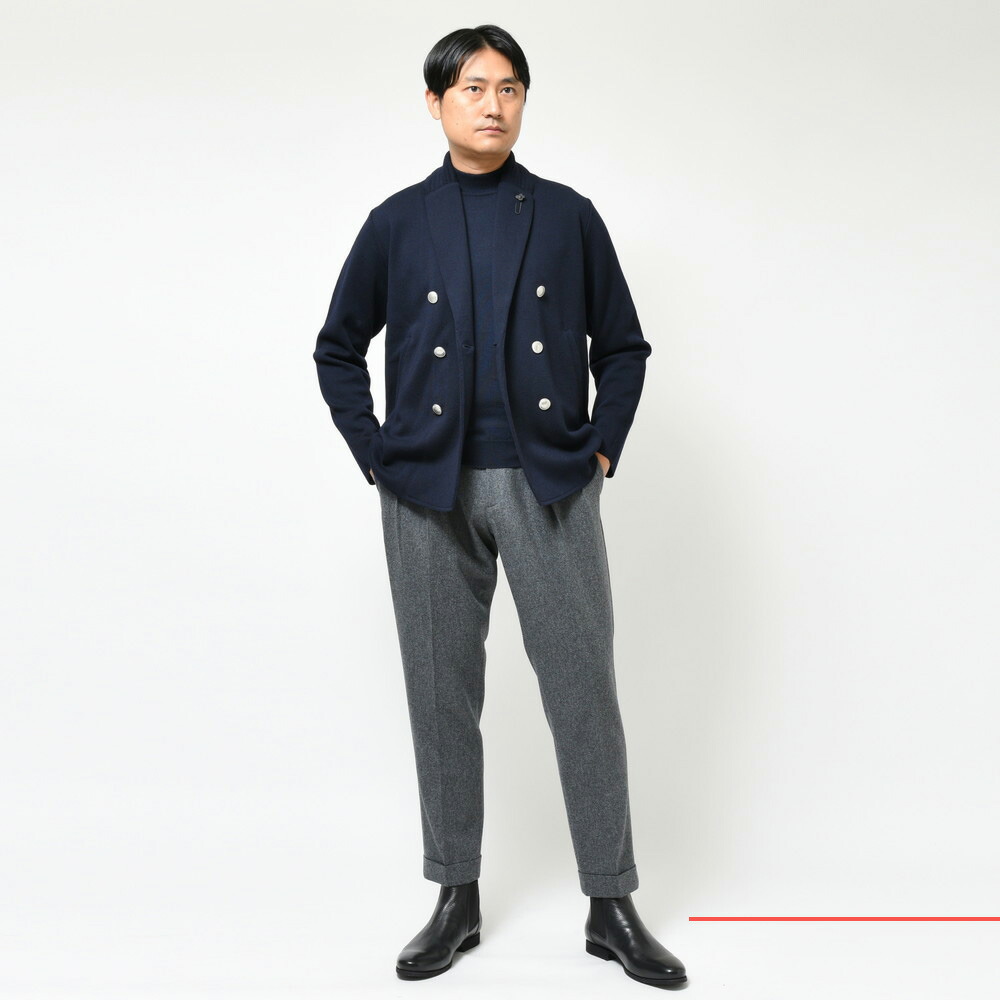 LARDINI（ラルディーニ）ウールミラノリブダブルブレストニット
