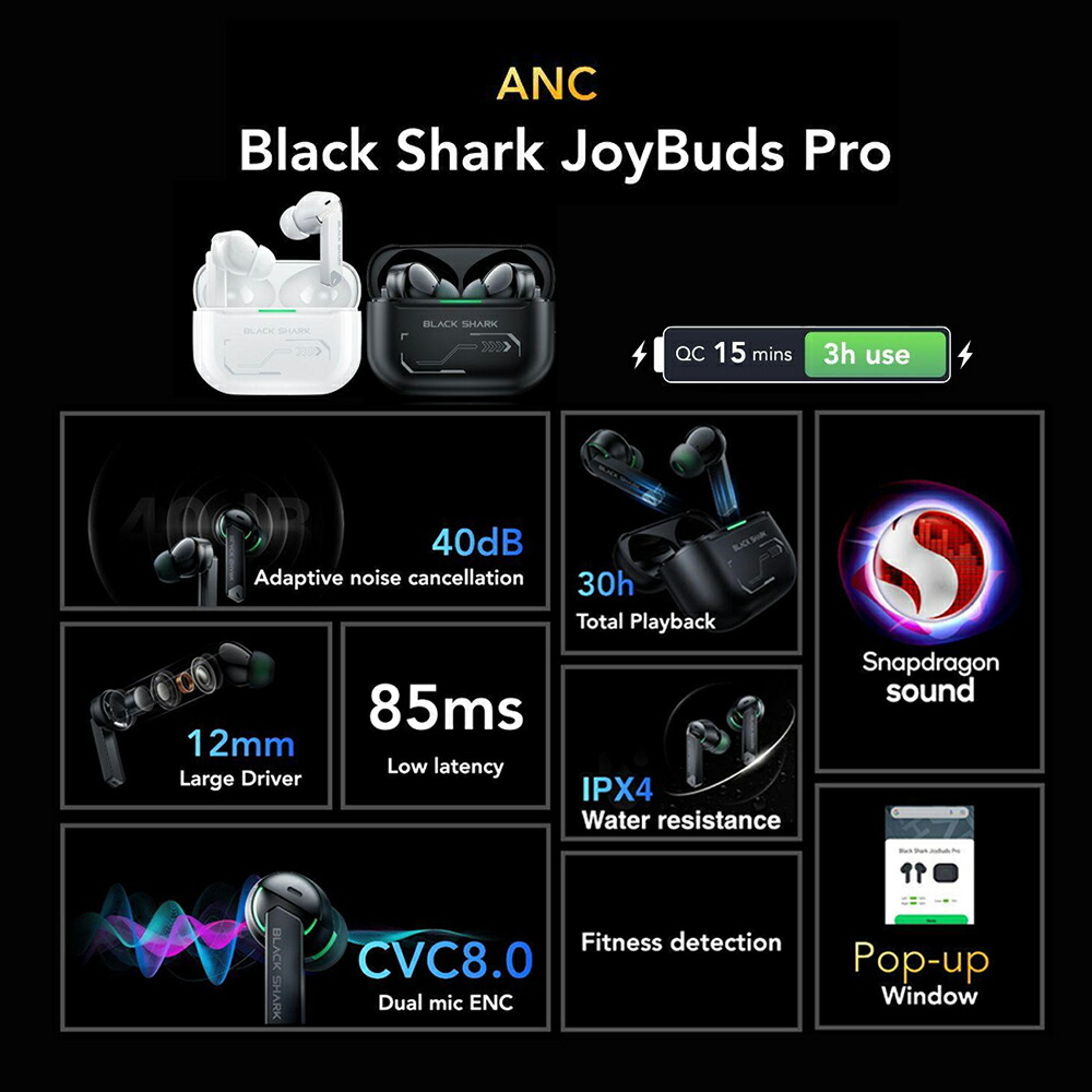 楽天市場】Black Shark (ブラックシャーク) JoyBuds Pro ANC（ジョイ