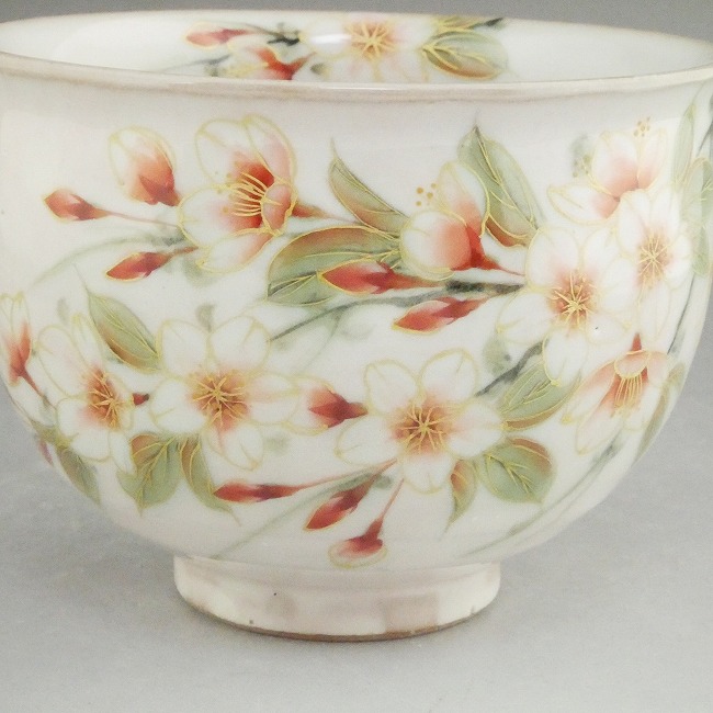 幽玄桜お茶呑茶碗 陶あん 薄桃 単品 - 京焼清水焼 松韻堂