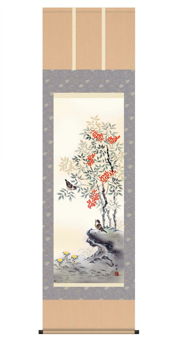 楽天市場】【2月25日 限定クーポン】掛け軸 【 開運 掛軸 春爛漫 鶯と