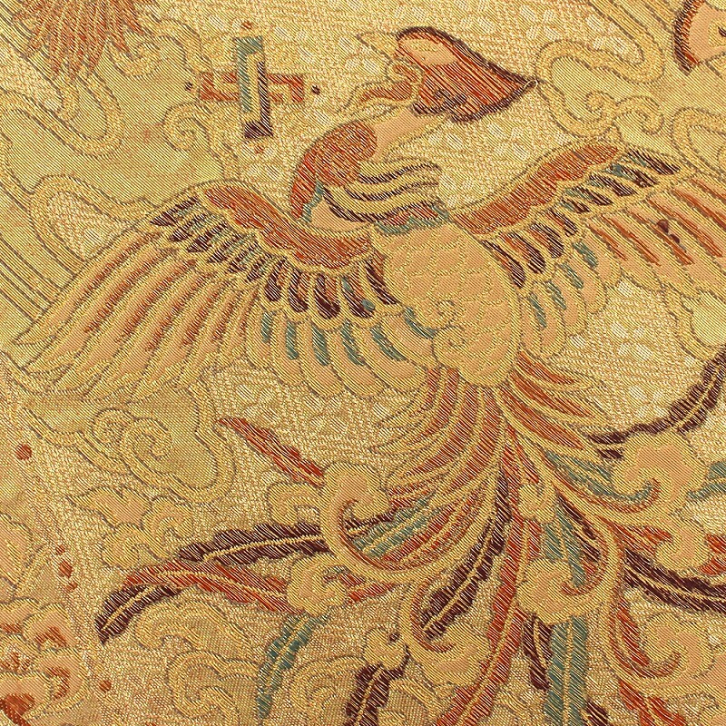 中古】 袋帯 リサイクル レディース 正絹 金 横段 正倉院遺宝文 鳳凰