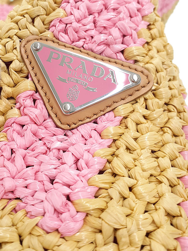 PRADA】プラダ『ラフィア トートバッグ』レディース 1週間保証【中古